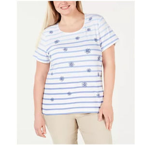 Karen Scott Printed Scoop-Neck T-Shirt